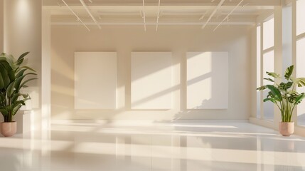 Fototapeta premium 3D exhibition illustration background concept