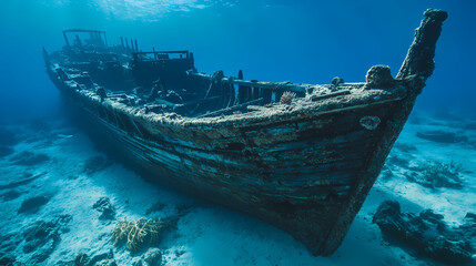 Fototapeta premium large shipwreck underwater
