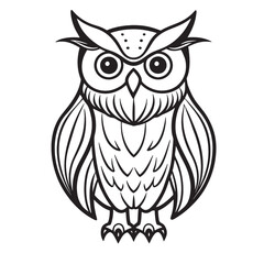 Naklejka premium owl icon, owl on branch, owl sitting on branch, owl vector