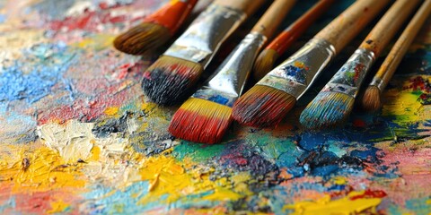 Fototapeta premium art studio modern colorful bright colors art objects 