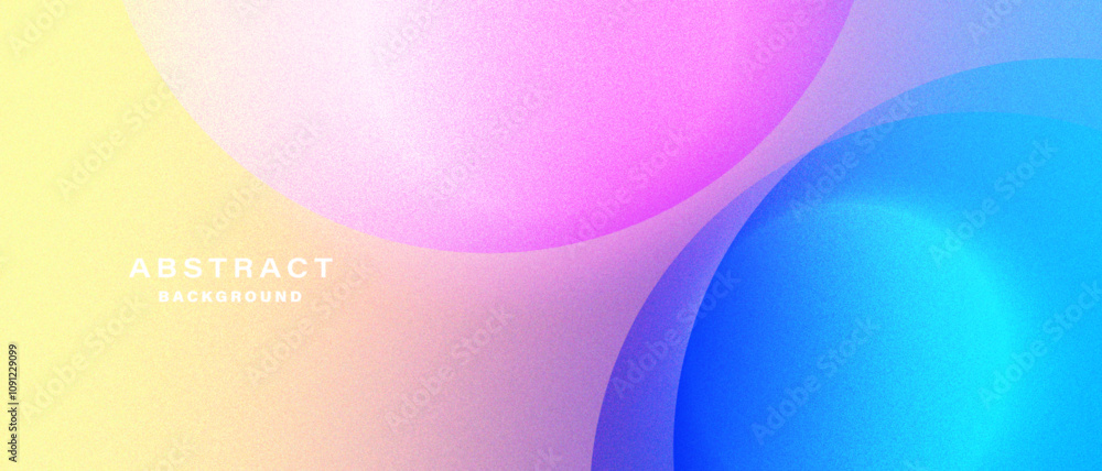 Poster Gradient pastel abstract background with circular shapes.