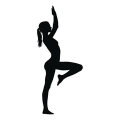 Woman in Tree Pose Silhouette
