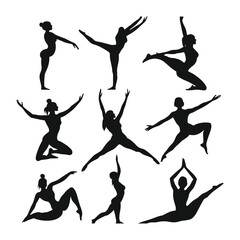 Obraz premium Yoga Sequence in Silhouette Patterns