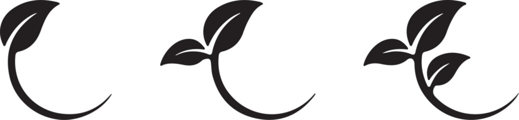 vector black foliage icon on white background