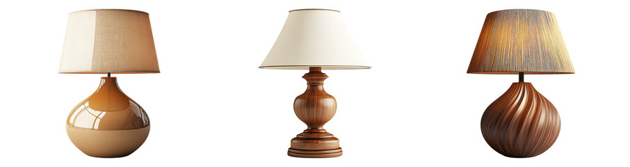 Elegant Table Lamps on Transparent Background