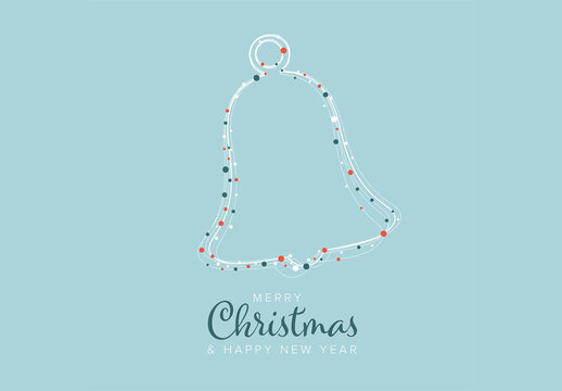 Minimalist Christmas flyer/card template with christmas bell shape
