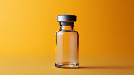 Vial Labeled GLP-1 on Yellow Background Representing Medication or Treatment