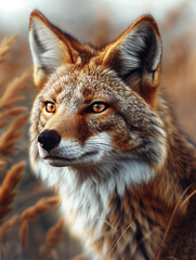 Obraz premium Close up Portrait of Golden Jackal, Canis aureus, in the Wild