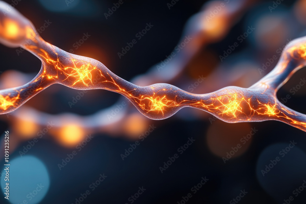 Poster abstract neural network visualization, vibrant glowing nodes interconnected, representing complex da