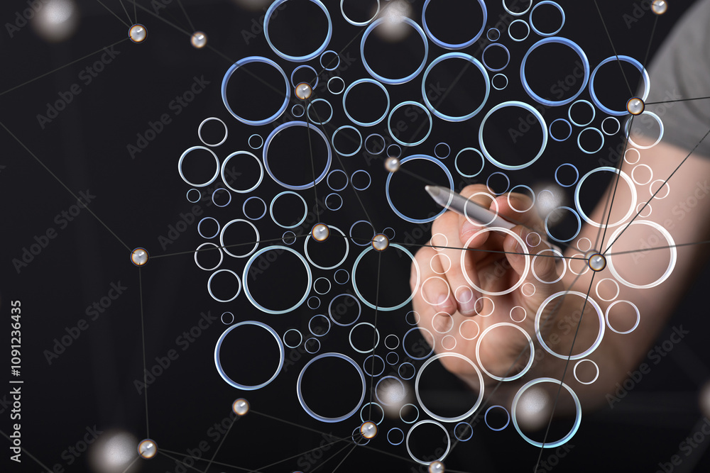 Poster futuristic wave, futuristic data stream