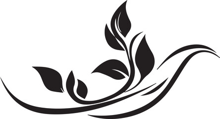 Fototapeta premium vector black foliage icon on white background