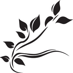 Fototapeta premium vector black foliage icon on white background