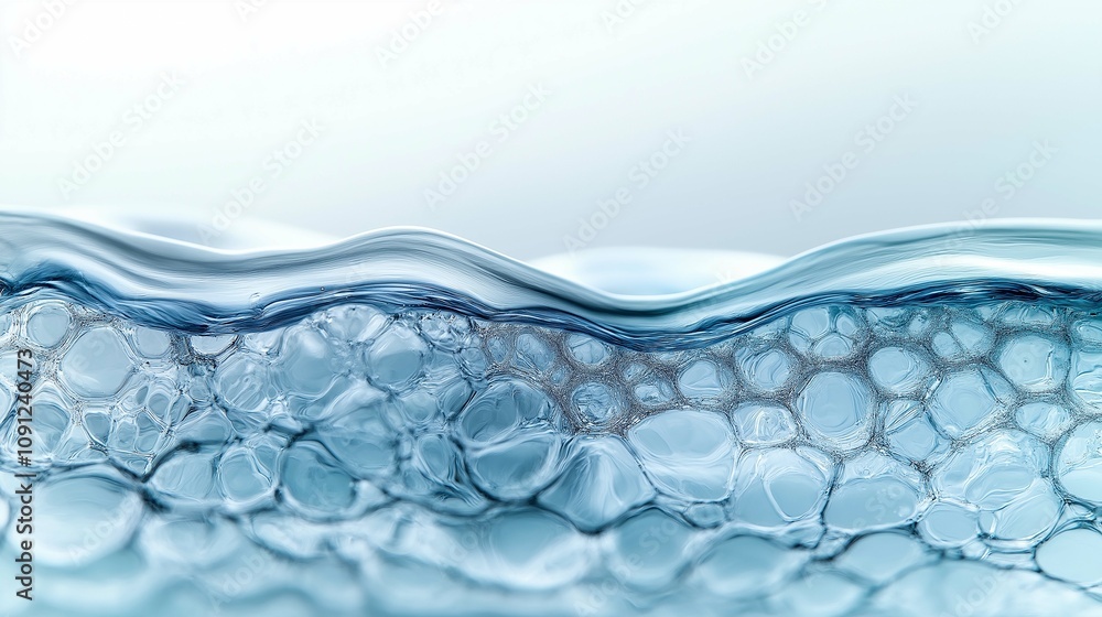 Aufkleber abstract close-up of water bubbles creating a wave-like structure, showcasing intricate details and 