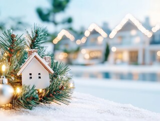 Digital Christmas marketplace animated snowflakes