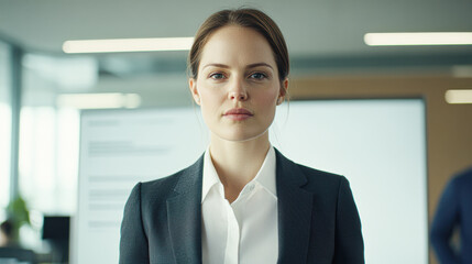 Confident businesswoman represents professionalism in modern corporate environment
