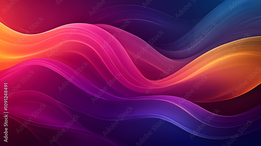 Aufkleber abstract colorful waves flowing dynamically in a vibrant background