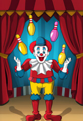 juggling clown, generative AI