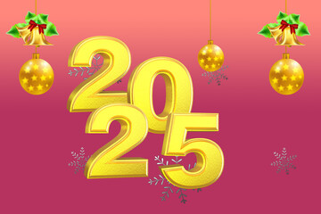 Happy New Year 2025 celebration social media banner or Instagram post template