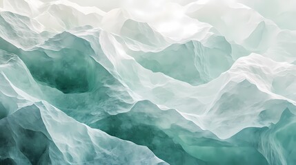 Obraz premium digital technology green and white abstract curve glacier illustration poster background