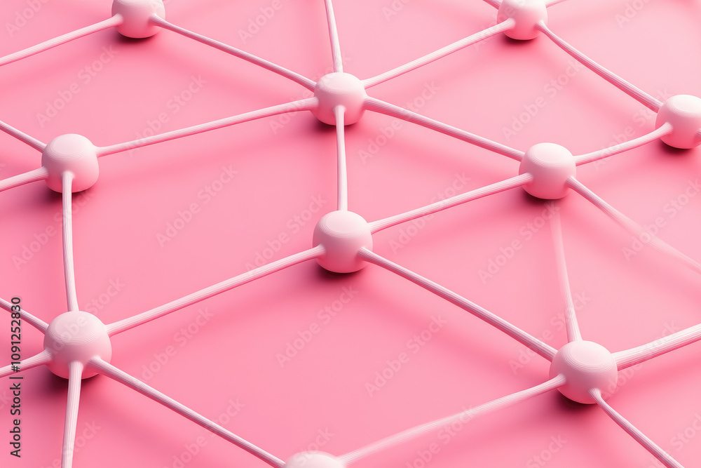 Poster interconnected network nodes, a vibrant abstract design illustrating the significance of connectivit