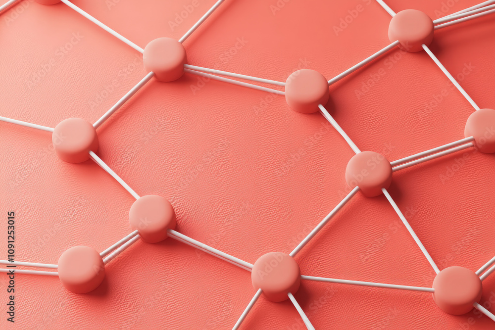 Poster interconnected network nodes, an abstract representation highlighting the significance of connectivi