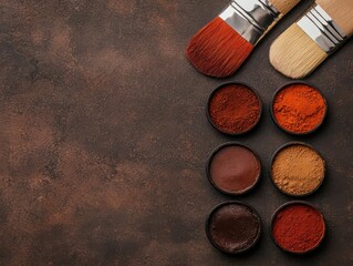 handmade concept. A step-by-step scene of leather being dyed by hand, with brushes and natural pigments adding rich colors