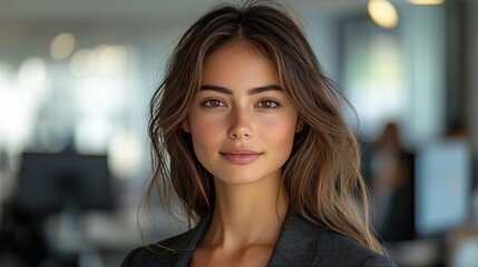 Attractive Young Woman Portrait Office Setting