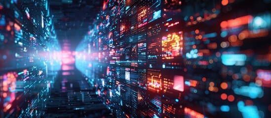 Fototapeta premium Digital Data Flow: Abstract Visualization of Information