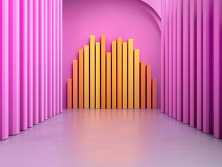 Obraz premium inventory management concept. Inventory strategy planning room, virtual charts and stock analytics, 3D render