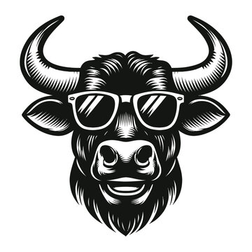 Funny cool bull