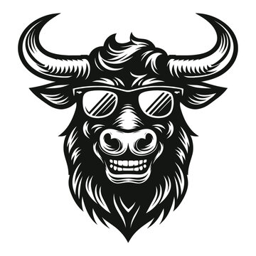 Funny cool bull