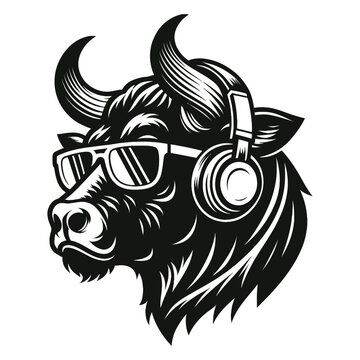 Funny cool bull