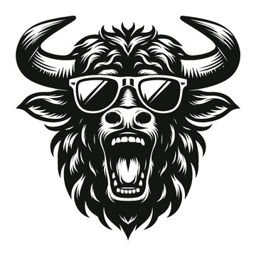 Funny cool bull