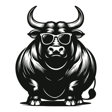 Funny cool bull