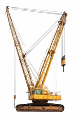 Fototapeta premium Large yellow crane, powerful lifting equipment.