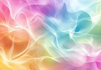 Obraz premium Colorful Abstract Background with Soft Flowing Smoke-Like Patterns in Pink, Blue, Yellow, and Purple for Creative Design and Aesthetic Projects