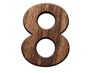 a number made of wood