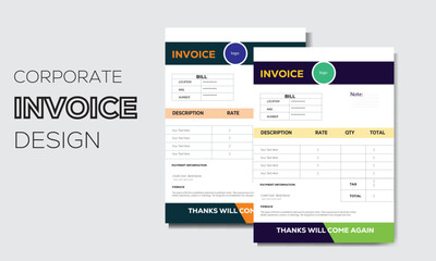 corporate business invoice design.