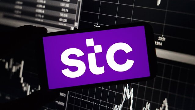 Konskie, Poland - November 19, 2024: Saudi Telecom Company logo displayed on mobile phone