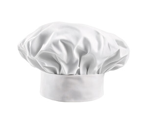 a white chef hat with a white band
