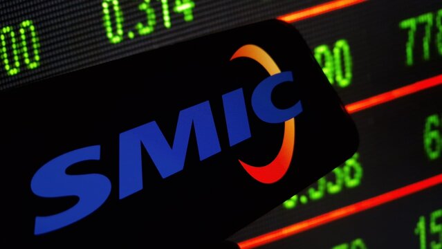 Konskie, Poland - November 19, 2024: SMIC company logo displayed on mobile phone