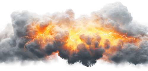 Dramatic storm clouds with vivid lightning.