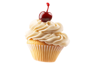 a cupcake with a cherry on top