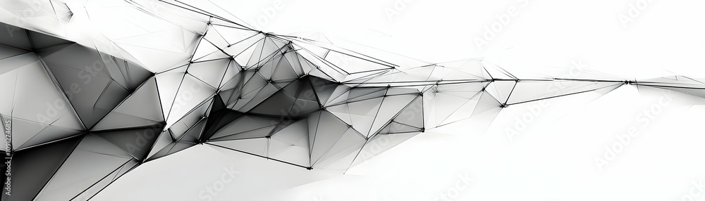 Poster abstract geometric structure with interconnecting lines on white background