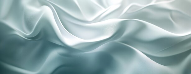 Fototapeta premium Elegant Flowing Satin Fabric in Soft Light Creating a Serene and Dreamy Atmosphere for Backgrounds and Textures in Various Creative Projects