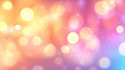 Obraz premium Vibrant bokeh lights create a shimmering effect against a soft, blurred backdrop, enhancing a joyful and festive ambiance with a blend of colors.