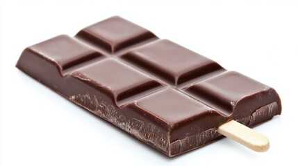 Fototapeta premium Delicious Dark Chocolate Bar on a Stick for Dessert with a Creamy and Rich Texture, Perfect for Sweet Treats or Summer Snacks Enjoying a Sweet Experience