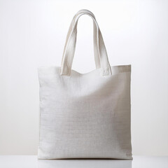  A white canvas bag with a white handle 51362