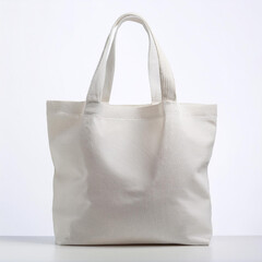  A white canvas bag with a white handle 11277