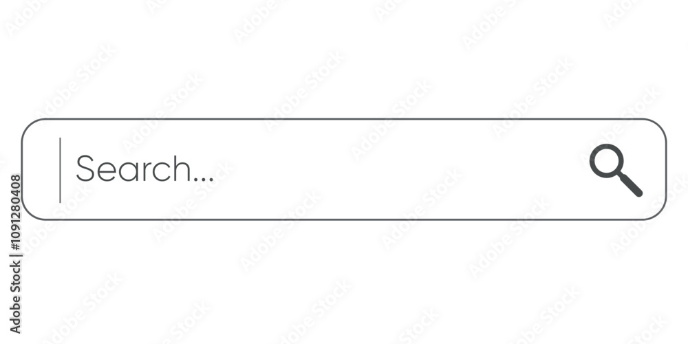 Poster search bar interface element with a magnifying glass icon on a white background.